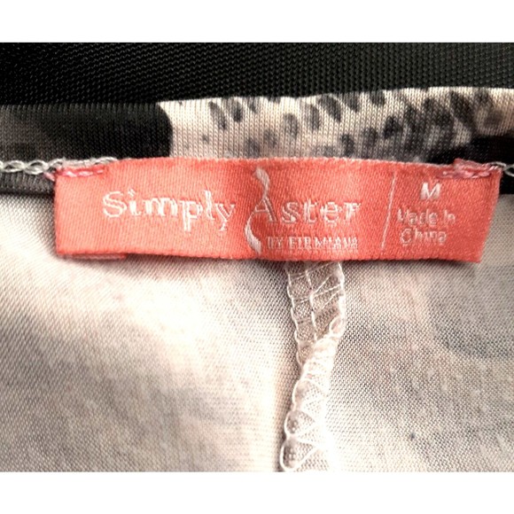 Simply Aster Tunic Top High Low Dress M Short Sleeves Pink Floral Leopard Print - Picture 7 of 8